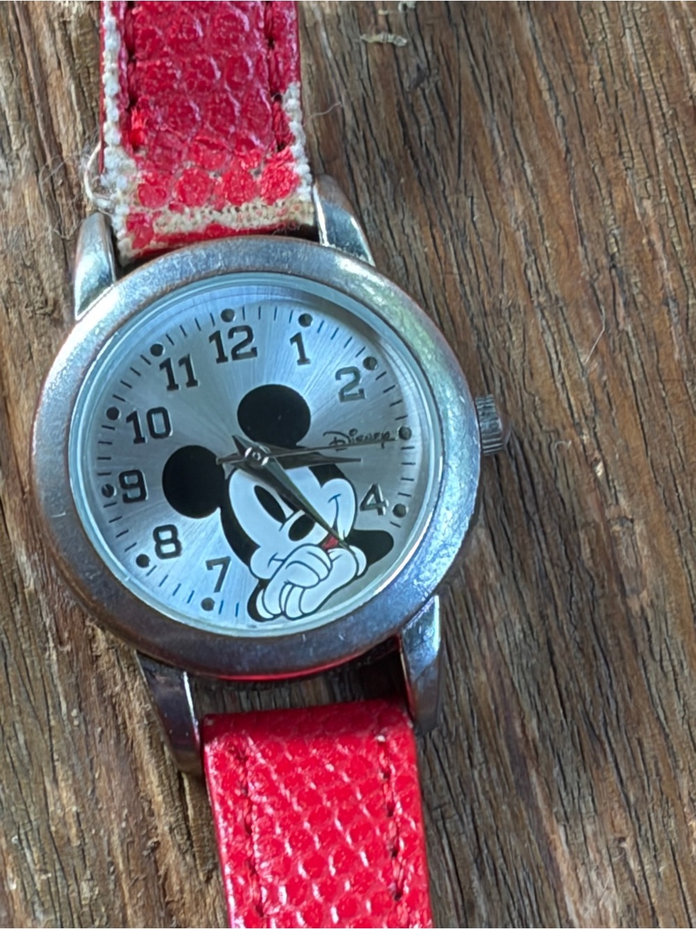 Authentic Disney Mickey Mouse Watch Accutime MK1042 Parts Repair Needs Battery
